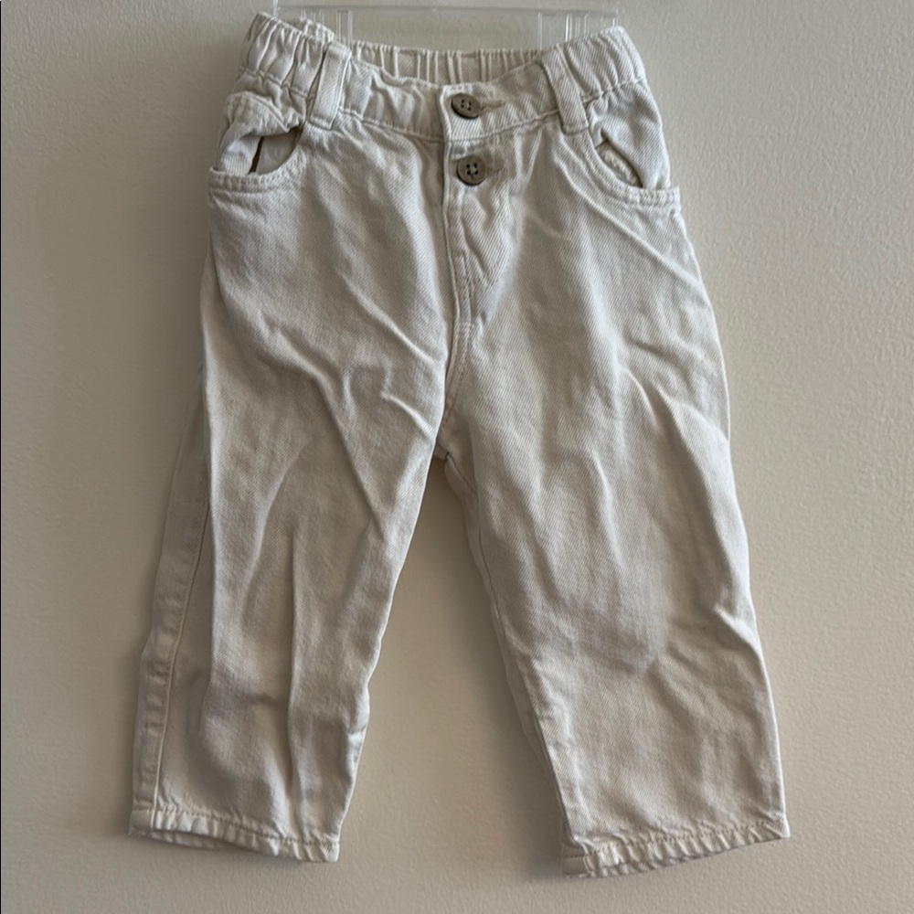 Zara Kids Cream Buttoned Pants